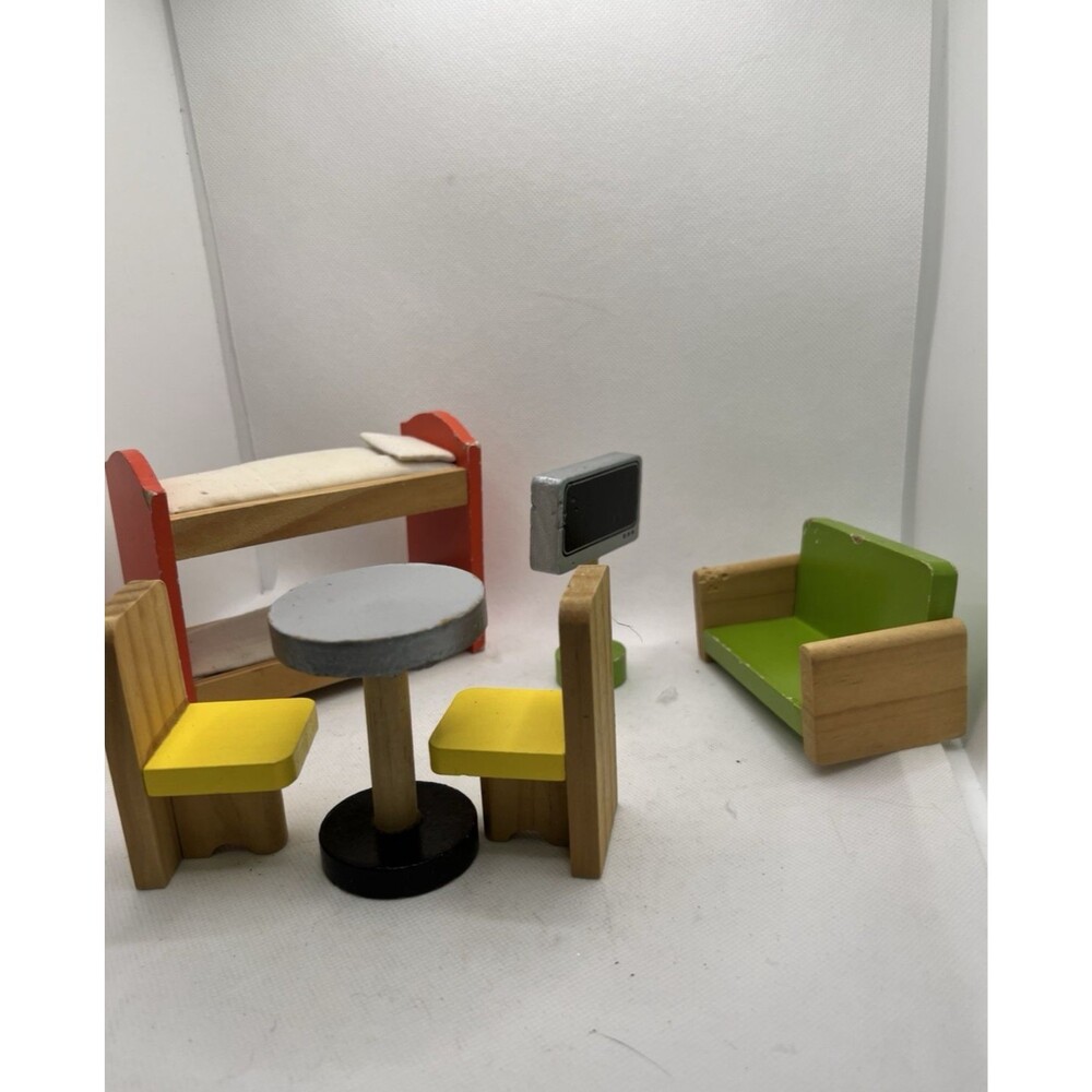 KidKraft Wooden Dollhouse Furniture bunk bed table tv chair table